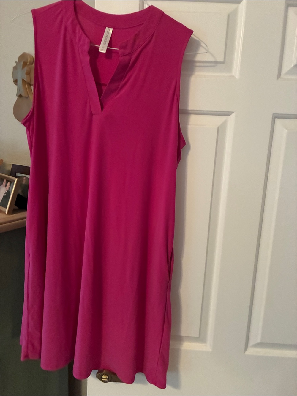 Sleeveless Fuchsia V-Neck dress